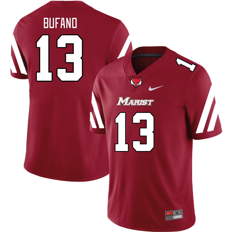 Men-Youth #13 Derek Bufano Marist Red Foxes 2023 College Football Jerseys Stitched Sale-Red